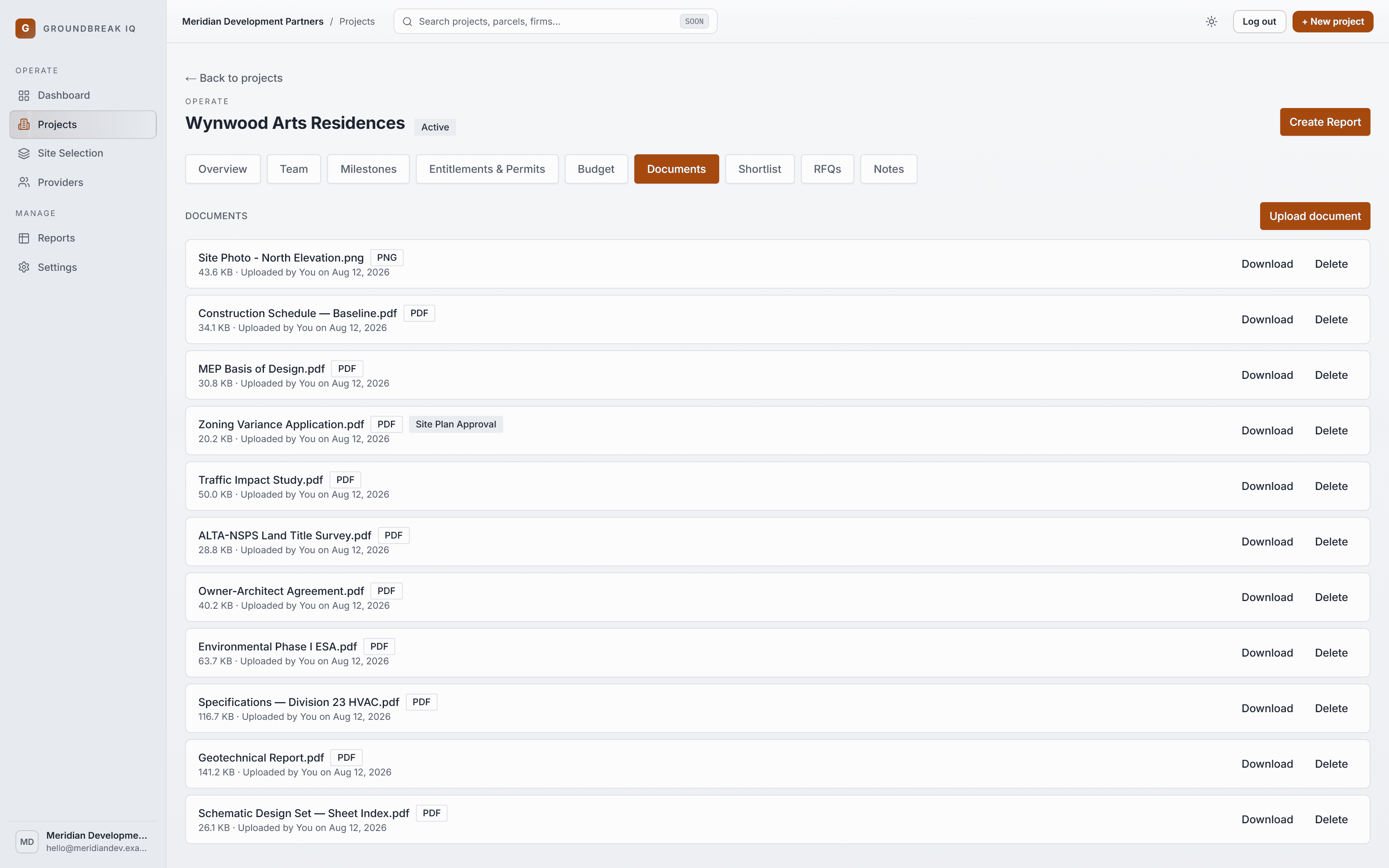 Document Management in Groundbreak IQ